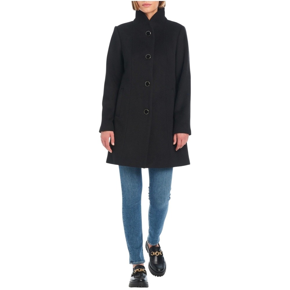 Kate Spade New York Black High‎ Neck Wool Blend Coat Women's XL NWT - $348